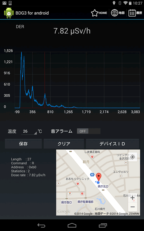 放射線測定器とAndorid/Nexus 7/アンドロイド接続