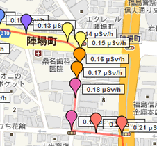 Google マップで放射線測定