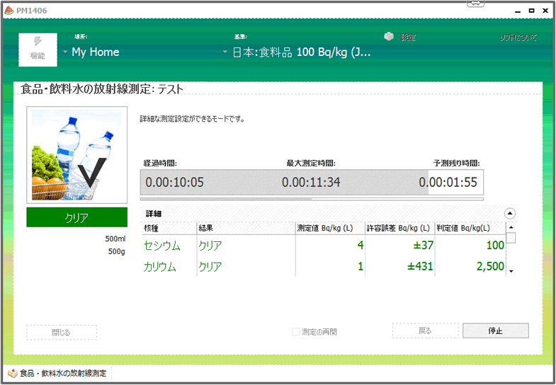 測定下限値 25 Bq/kg