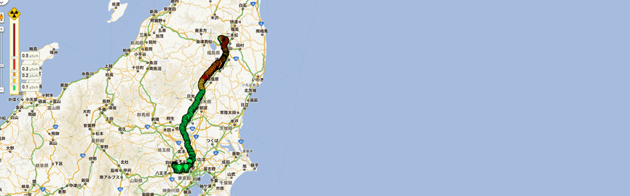 放射線測定器から地図作成