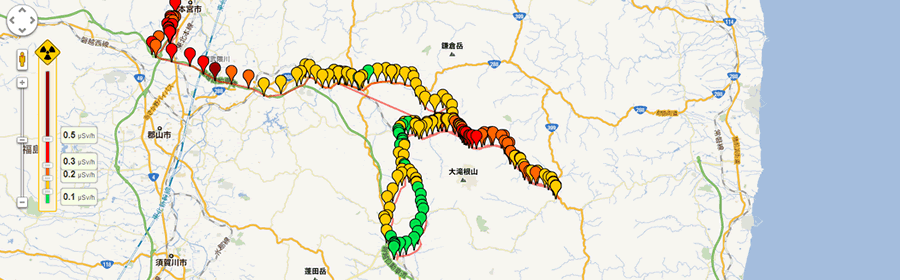 Google マップで放射線測定地図をつくる