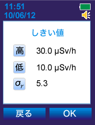 放射線源の探索アラームの感度