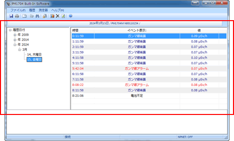 Polimaster PM1704M 履歴